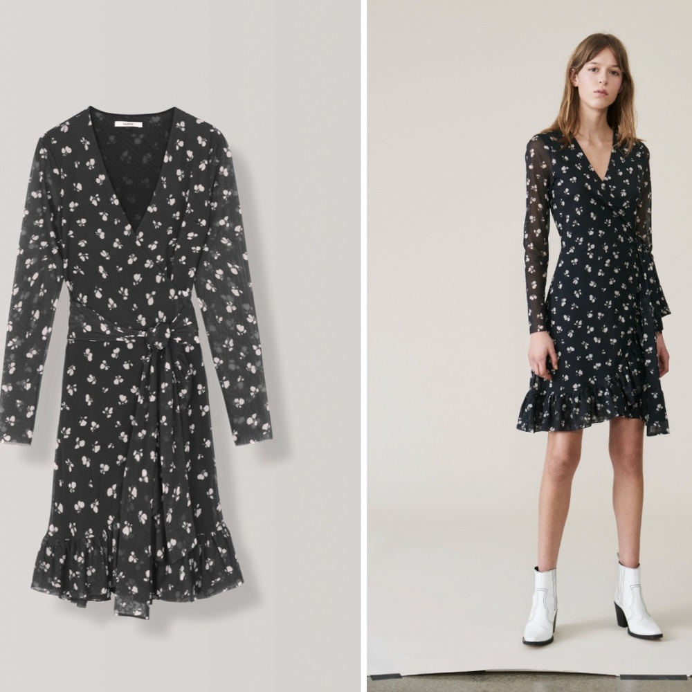 Ganni Tilden Mesh Wrap Dress NWOT